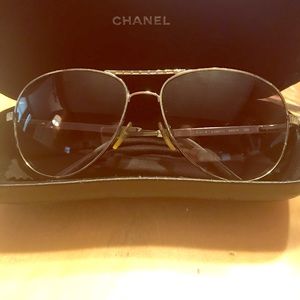 AUTHENTIC CHANEL aviator sunglasses.
